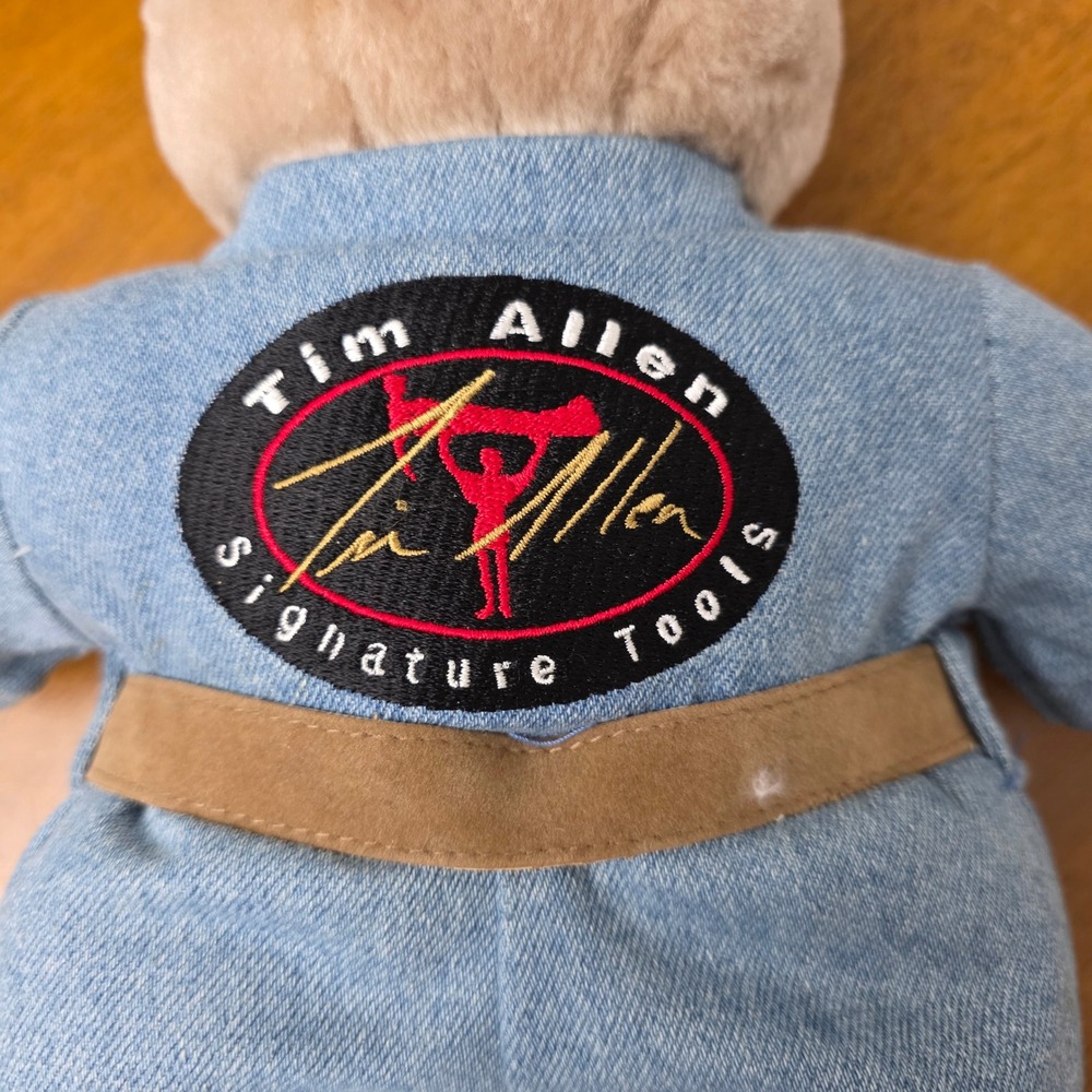 1990 Tim Allen Signature Tools Plush "Tool Bear" Toy with Outfit and Accessories - Picture 6 of 11